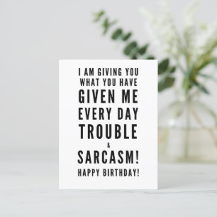 Carte Postale Sarcastic Joyeux Anniversaire Voeux pour les meill