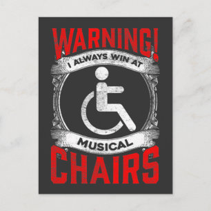 Carte Postale Sarcastique fauteuil roulant drôle Handicap musica