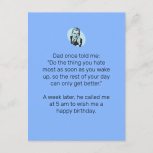 Carte Postale Sarcastique papa plaisante pour un joyeux annivers