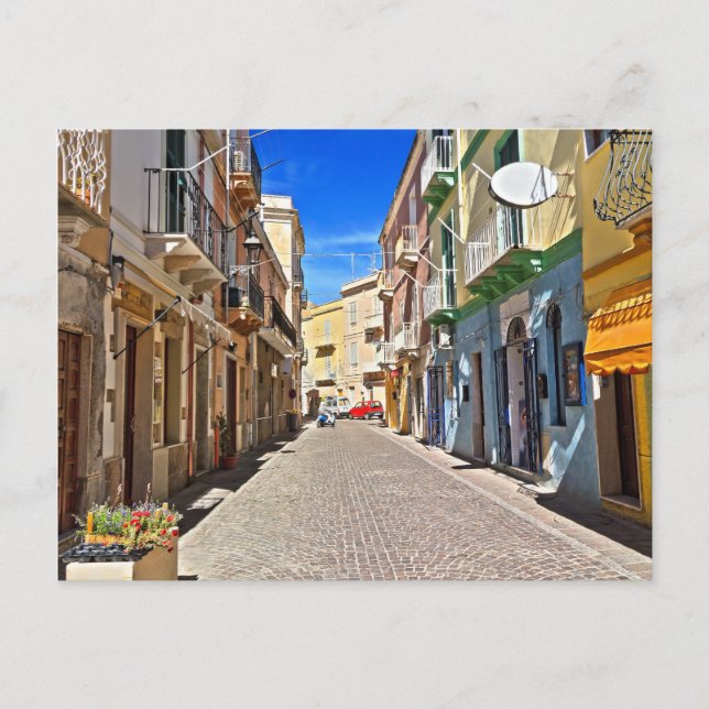 Carte Postale Sardaigne - rue principale de Carloforte (Devant)