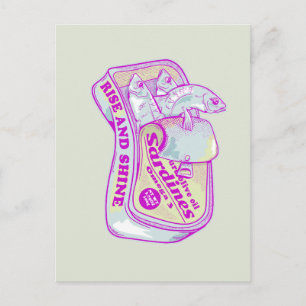 CARTE POSTALE SARDINES DORMANTES LEVEZ-VOUS ET BRILLEZ