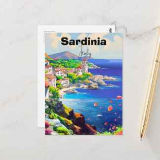 Carte Postale Sardinia Poster Italy Souvenir Sea Decoration 