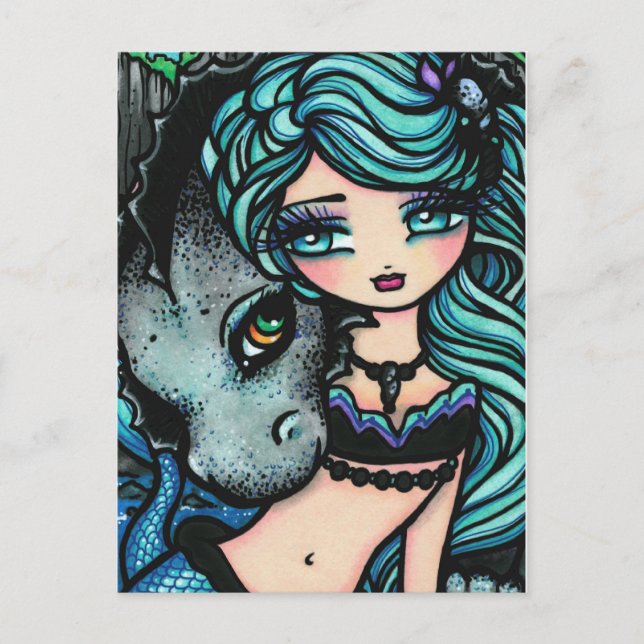 Carte postale Sasha & Jett Mermaid Imaginaire Drag (Devant)