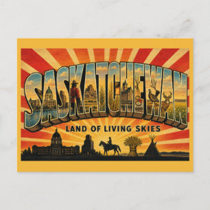 Carte Postale Saskatchewan Canada Terre de Cieux Vivants