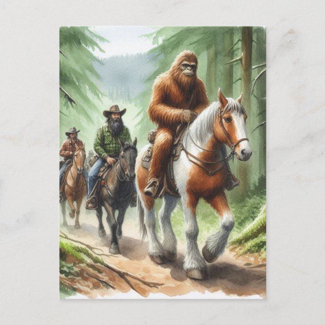 Carte Postale Sasquatch sur un parcours de groupe (Devant)
