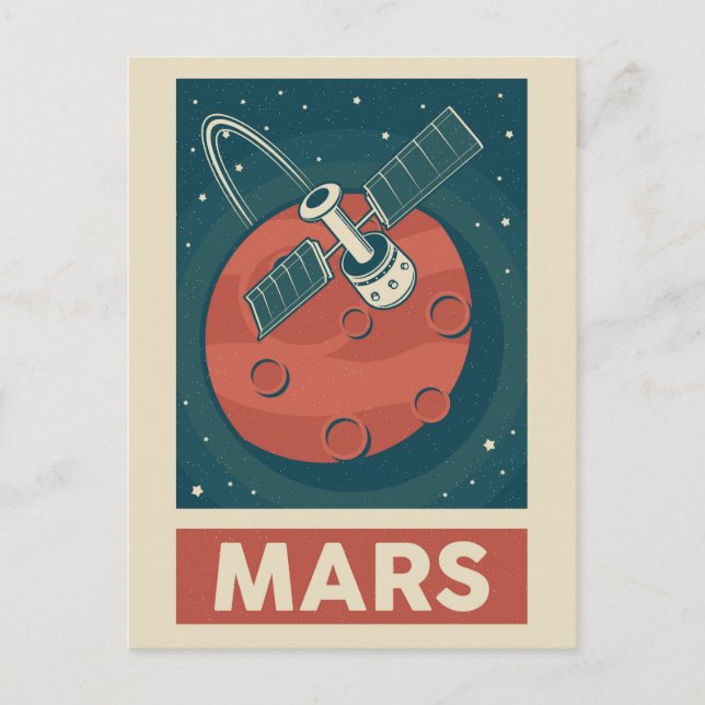 Carte Postale Satellite Mars Retro Galaxy (Devant)