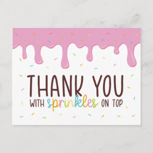 Carte Postale Saupoudrage coloré Merci de beigne