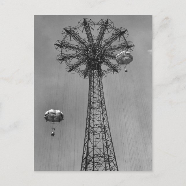 Carte Postale Saute en parachute sur l'île Coney (Devant)