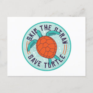Carte Postale Sauter la tortue de paille
