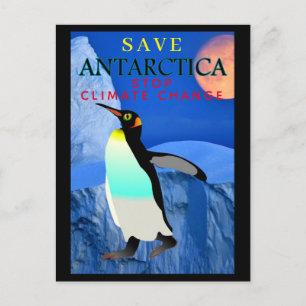 Carte Postale Sauver Antarctique Manchot Empereur Glacier Pleine
