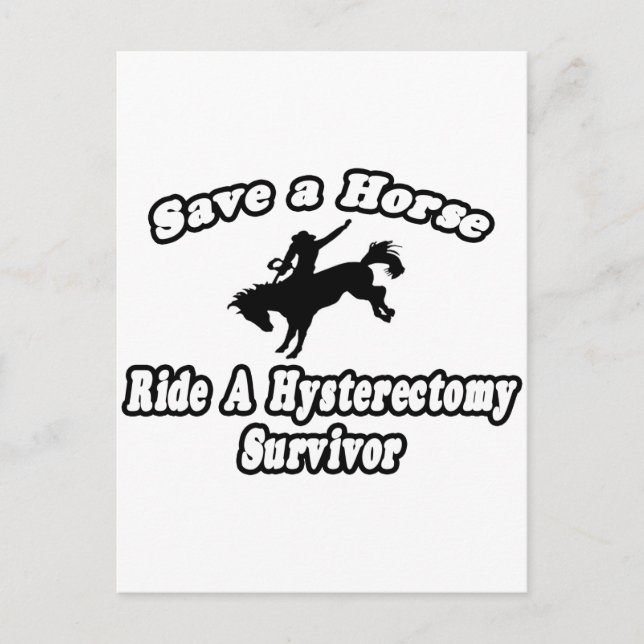 Carte Postale Sauver Cheval, Monter Survivante d'Hystérectomie (Devant)