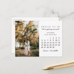 Carte Postale Sauver la date Calendrier du mois de novembre 2023