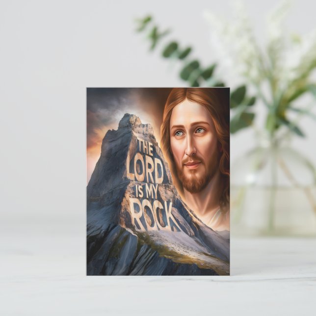 Carte Postale Sauveur Divin : Le Seigneur Est Mon Rocher (Debout devant)