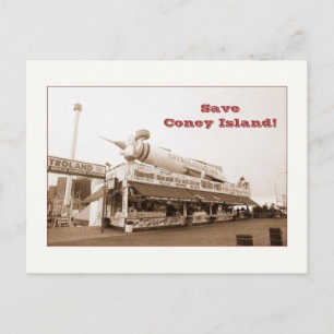 Carte Postale Sauvez Coney Island ! (sépia)