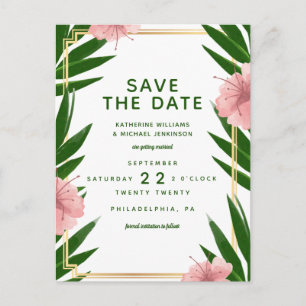 Carte Postale Sauvez la date   Mariage Tropical