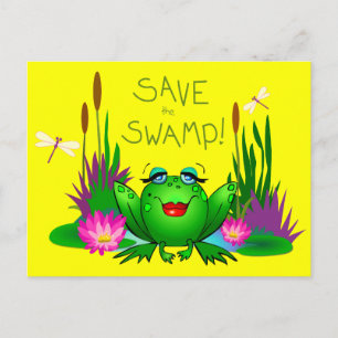 Carte Postale Sauvez la grenouille du marais Beulah Yellow