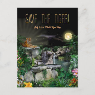 Carte Postale Sauvez le tigre / Journée mondiale du tigre
