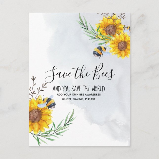 Carte Postale Sauvez Les Abeilles Et Vous Sauvez Le Monde Person (Devant)