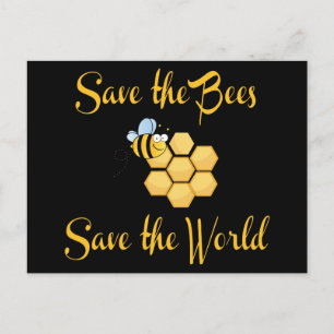 Carte Postale Sauvez les abeilles Sauvez le monde