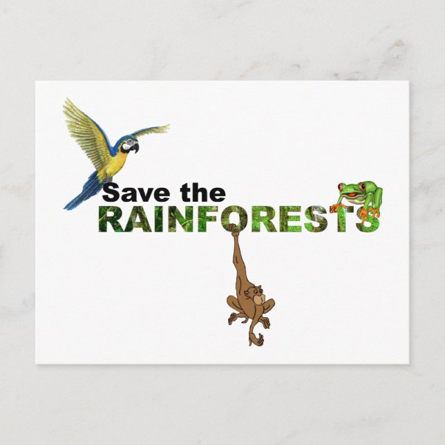 Carte Postale Sauvez les forêts tropicales (Devant)