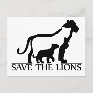 Carte Postale Sauvez les lions