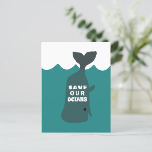 Carte Postale Sauvez nos océans Baleine d'art De l'environnement