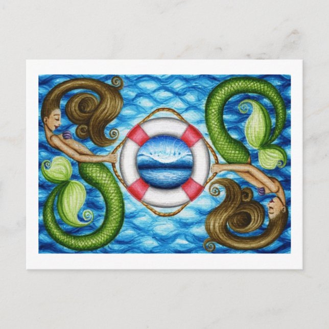 Carte Postale Sauvez nos sirènes marines (Devant)