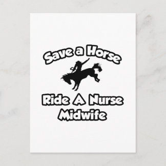 Carte Postale Sauvez un cheval, promenez une sage-femme infirmiè