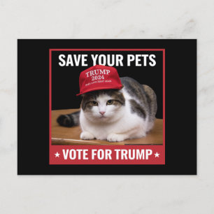 Carte Postale Sauvez Vos Animaux Votez Trump Élection US Citatio