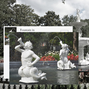 Carte Postale Savannah GA Fontaine de Forsyth Park Photographie