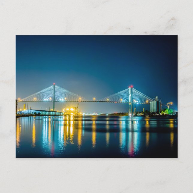 Carte Postale savannah georgia ville usa front de mer soirée riv (Devant)