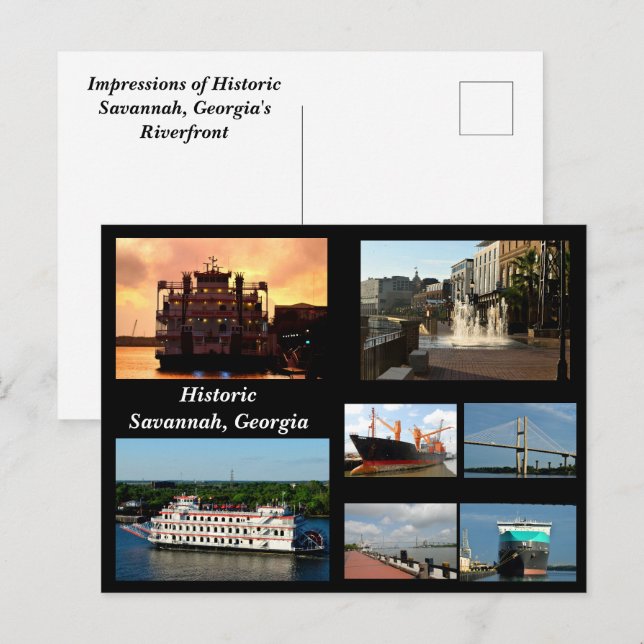 Carte postale Savannah, Géorgie Holiday (Devant / Derrière)