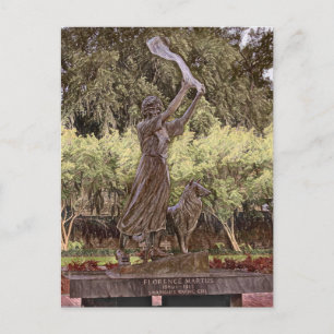Carte Postale Savannah's Waving Girl Statue Peinture