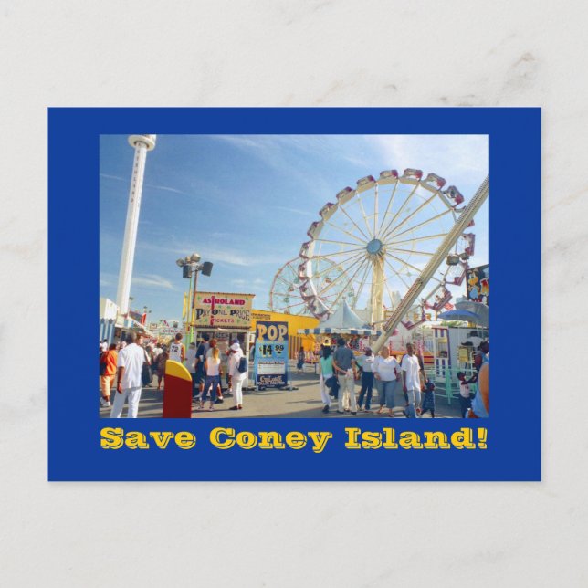 Carte postale Save Coney Island ! (bleu) (Devant)