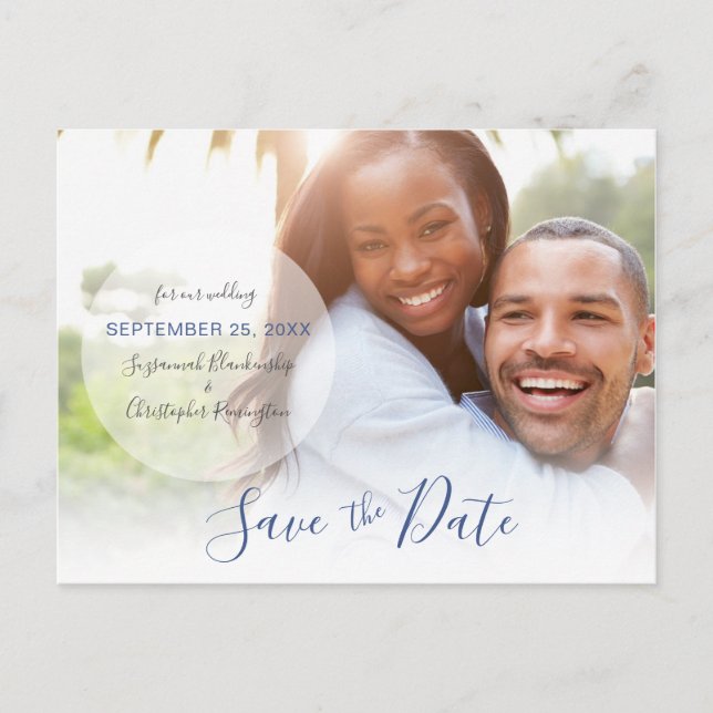 Carte Postale Save The Date Announcement Custom Photo QR (Devant)