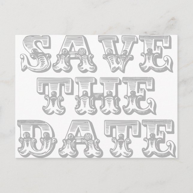Carte postale "Save the Date" gris argenté (Devant)