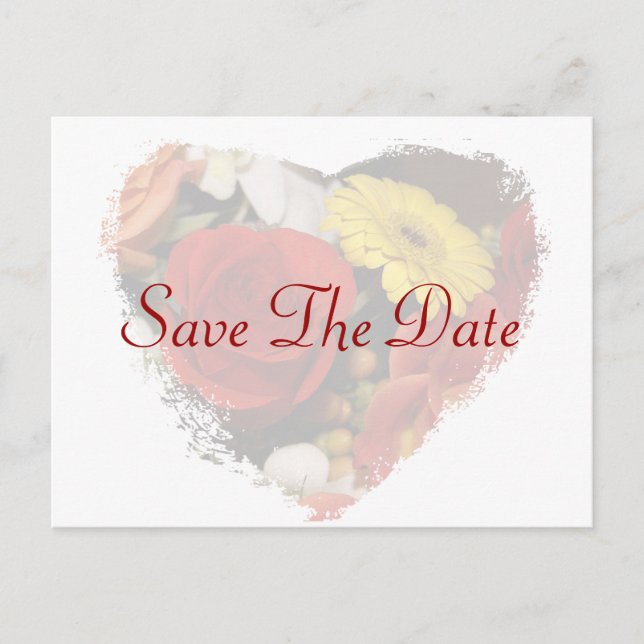 Carte Postale "Save the Date" Jagged Edge Modèle de bouquet de c (Devant)