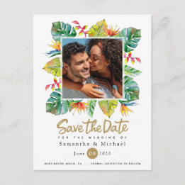 Carte Postale "Save the date" pour mariage | Photo avec frontièr