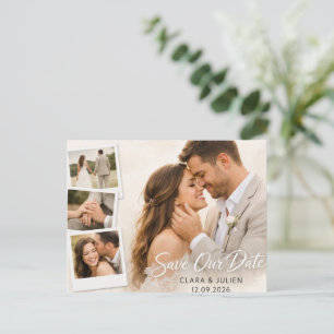 Carte Postale Save the Date Wedding Card Modern Script 4 Photo