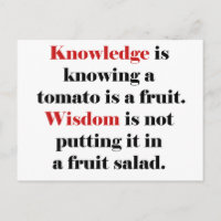 Savoir contre Sagesse Tomato Edition