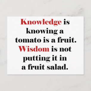 Carte Postale Savoir contre Sagesse Tomato Edition