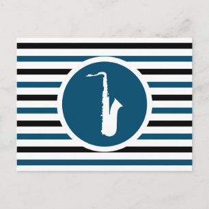 Carte postale Saxophone Chic Strié