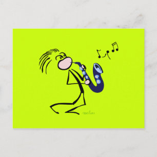 Carte Postale Saxophoniste de jazz