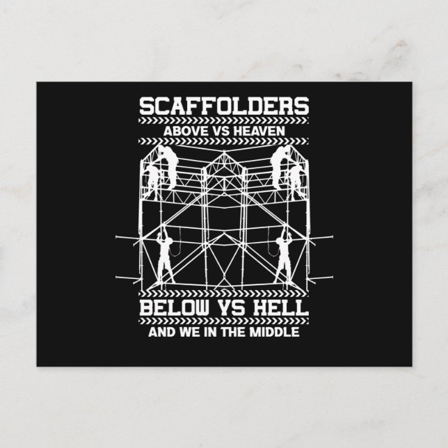 Carte Postale Scaffoleurs Ciel Enfer Au Milieu De L'Échafaudage (Devant)