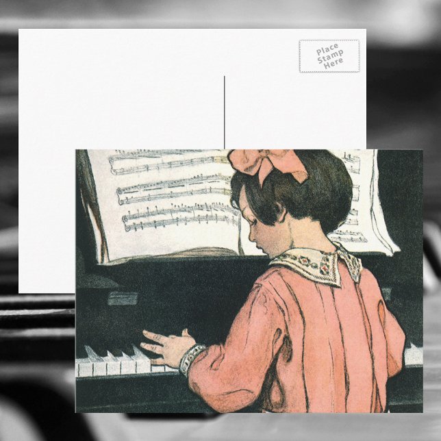 Carte Postale Scales de Jessie Willcox Smith, Piano Music Girl (Créateur téléchargé)