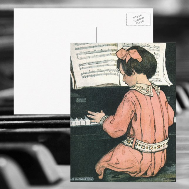 Carte Postale Scales de Jessie Willcox Smith, Piano Music Girl (Créateur téléchargé)