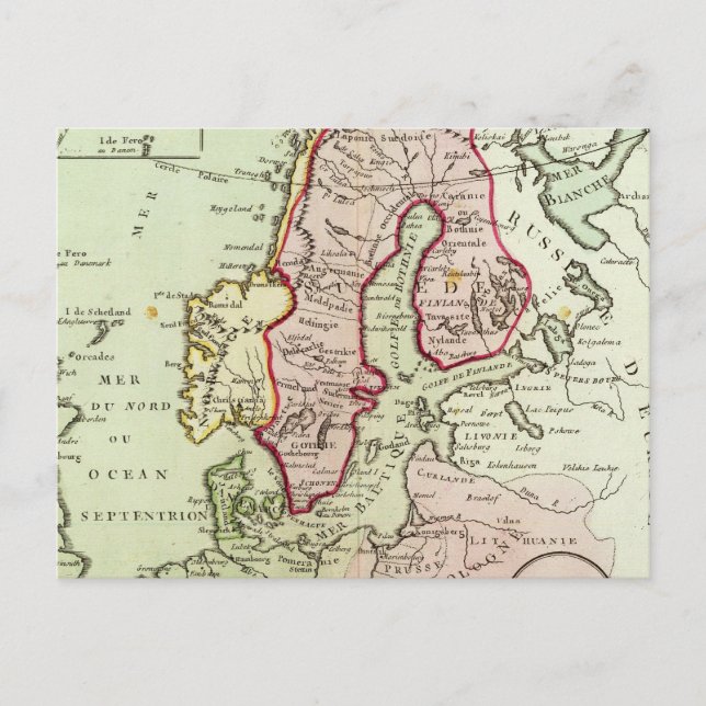 Carte Postale Scandinavie, Suède, Danemark (Devant)