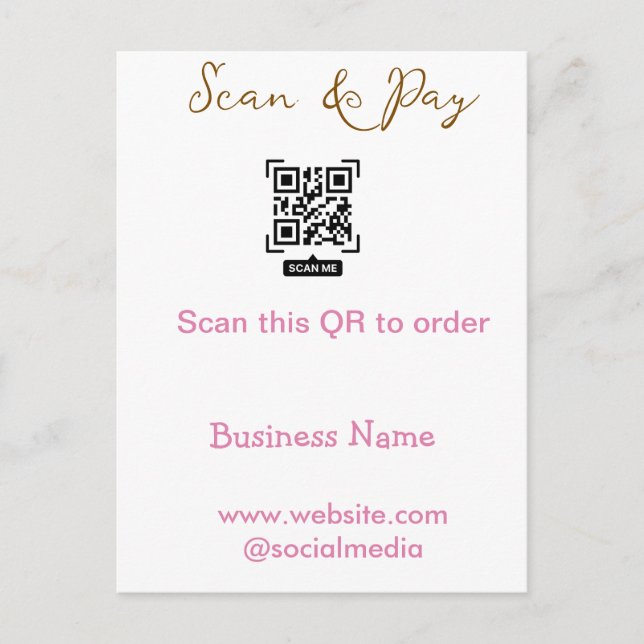 Carte Postale Scanner pour commander scanner le code QR ajouter  (Devant)