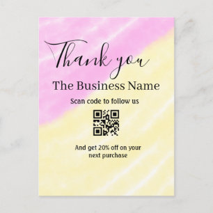 Carte Postale Scannez le code QR pour nous suivre, merci code de