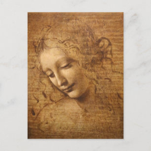 Carte Postale Scapigliata de Léonard de Vinci, Chef d'une femme